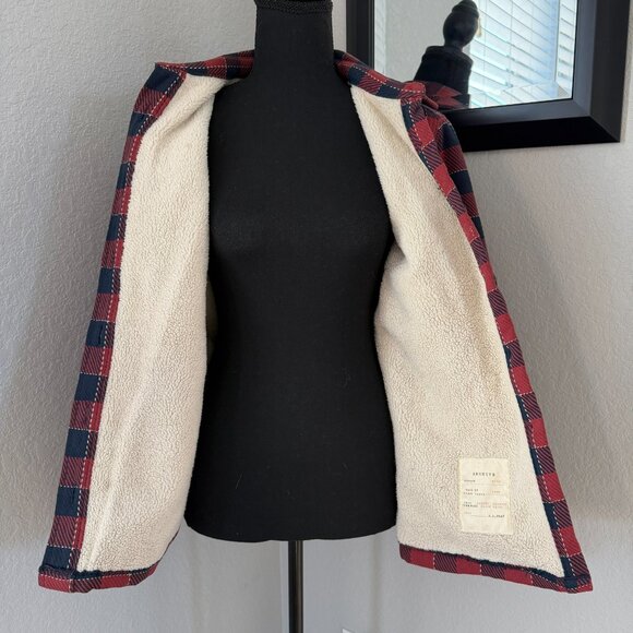 VINTAGE LL BEAN Signature Grunge Sherpa Lined Chamois Plaid Flannel Jacket Small - Picture 7 of 15